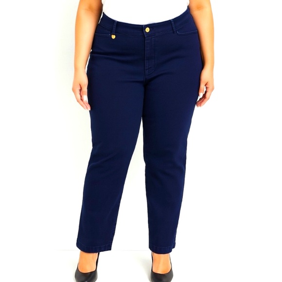 Lauren Ralph Lauren Petite Dark Wash Straight Leg Jeans Size 12P - Picture 1 of 16